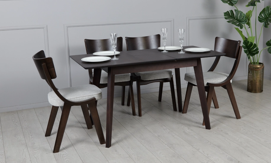 Стол раскладной Милан из массива дерева 1100/1400x700x750 мм Орех (2147484284) - фото 10 Стол раскладной Милан из массива дерева 1100/1400x700x750 мм Орех (2147484284) - фото 10