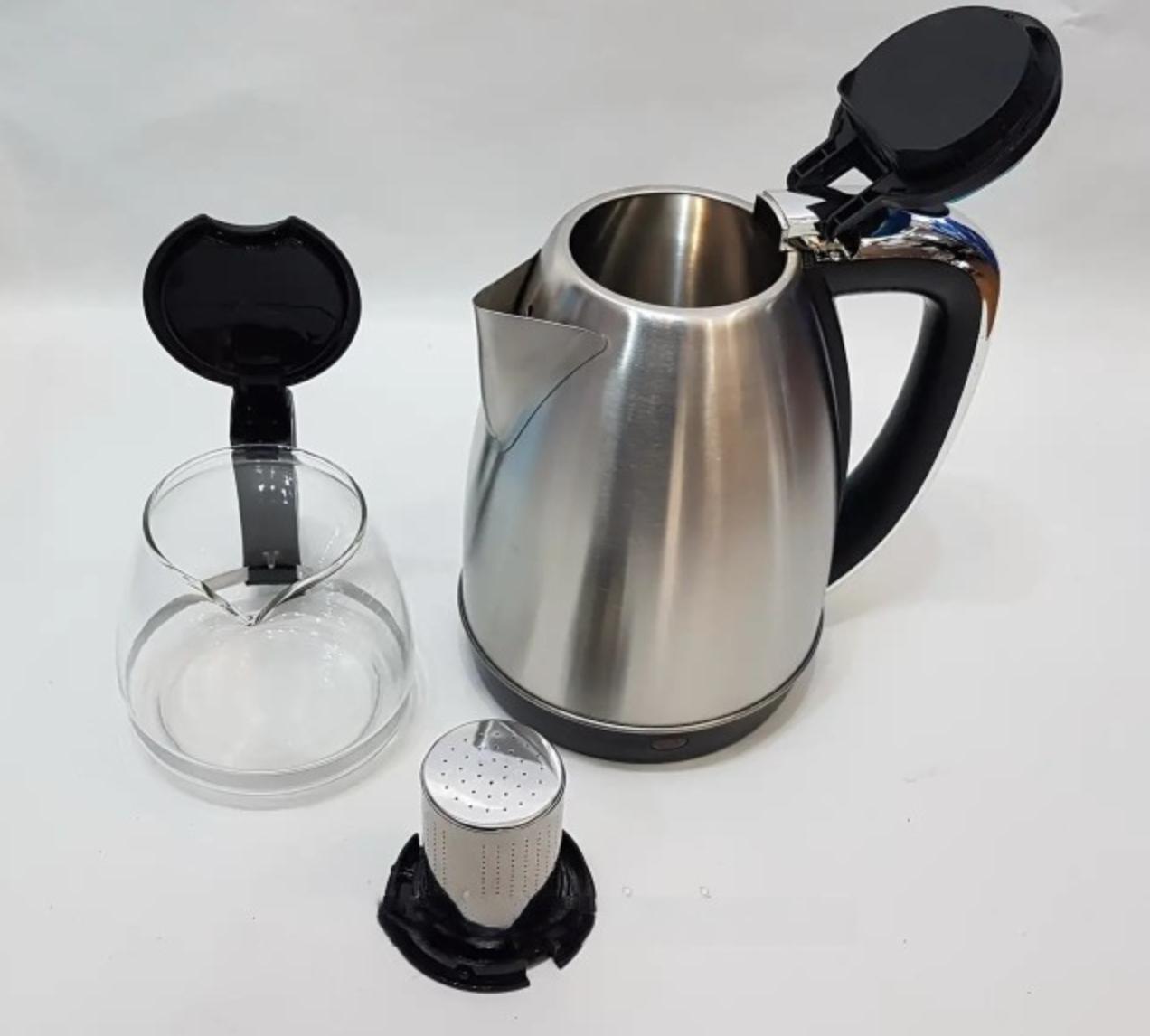 Електрочайник із заварником на підставці Rainberg RB-2504 2000W 2 л (22642750) - фото 3 Електрочайник із заварником на підставці Rainberg RB-2504 2000W 2 л (22642750) - фото 3