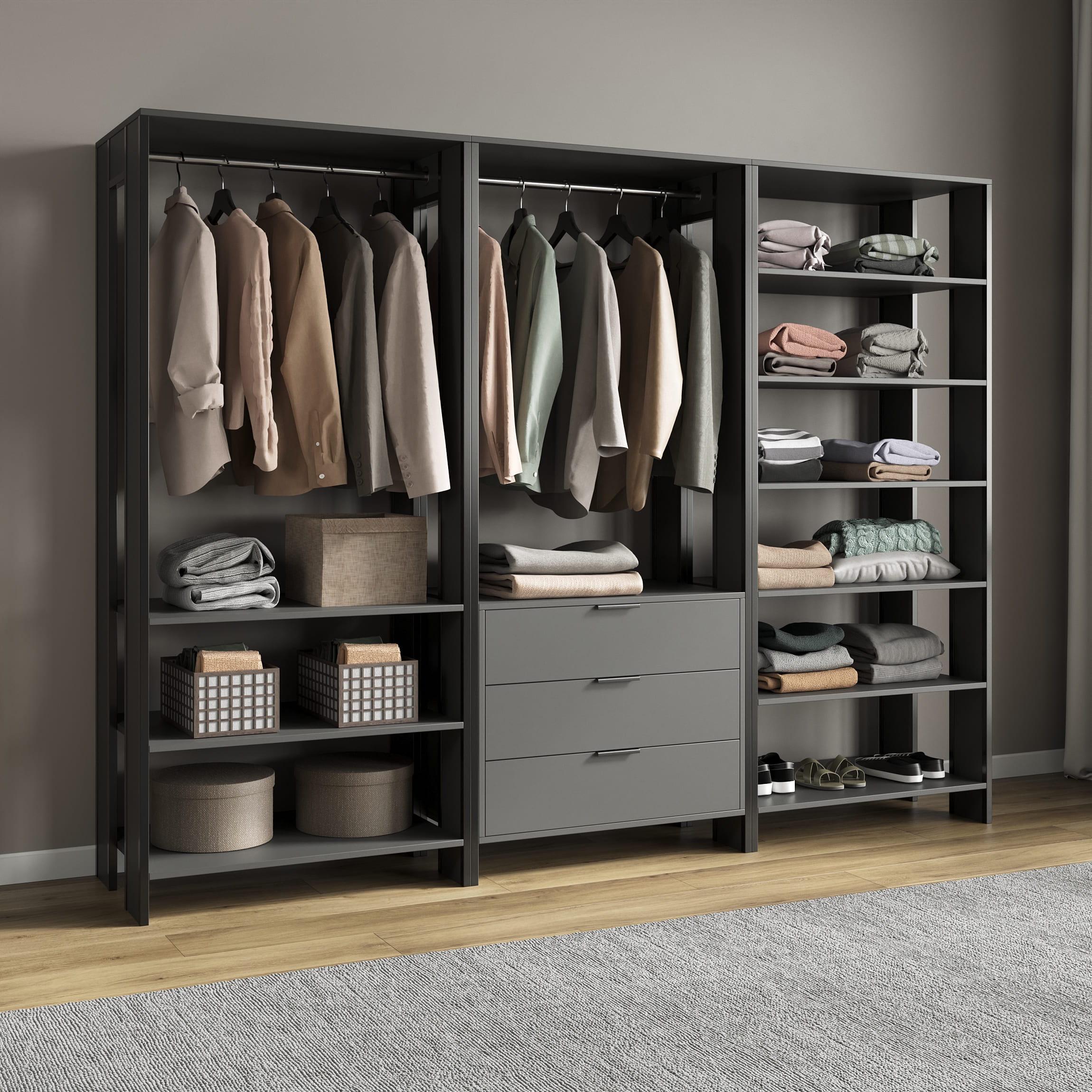 Комплект шкафов для гардероба в стиле лофт Антрацит (380472)