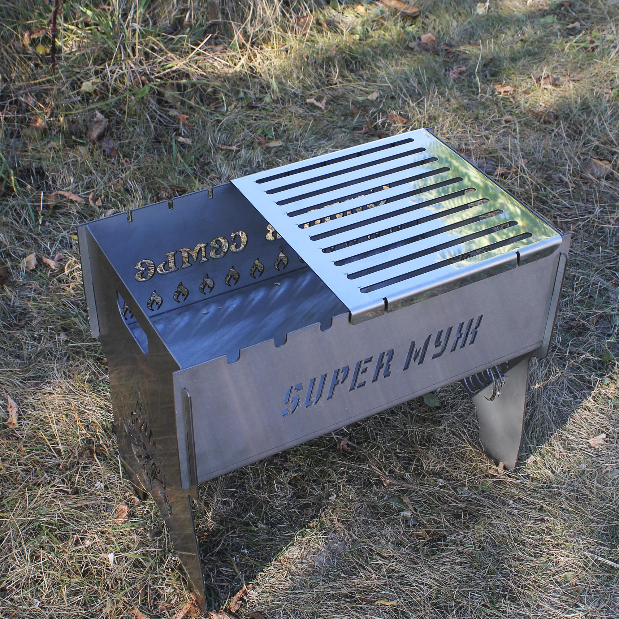 Решетка-стол для мангала из нержавеющей стали 31х31 см (7266294) - фото 4