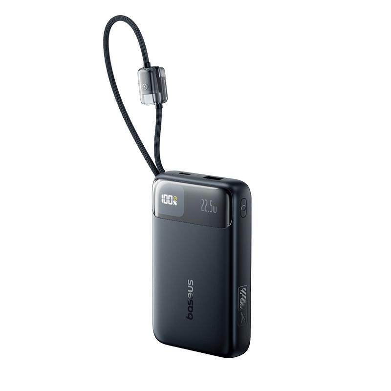 Акумулятор зовнішній Baseus EnerFill FC11 Digital Display Power Bank with Dual Built-in Cables 20000mAh 22,5W Cosmic Black (34645878)