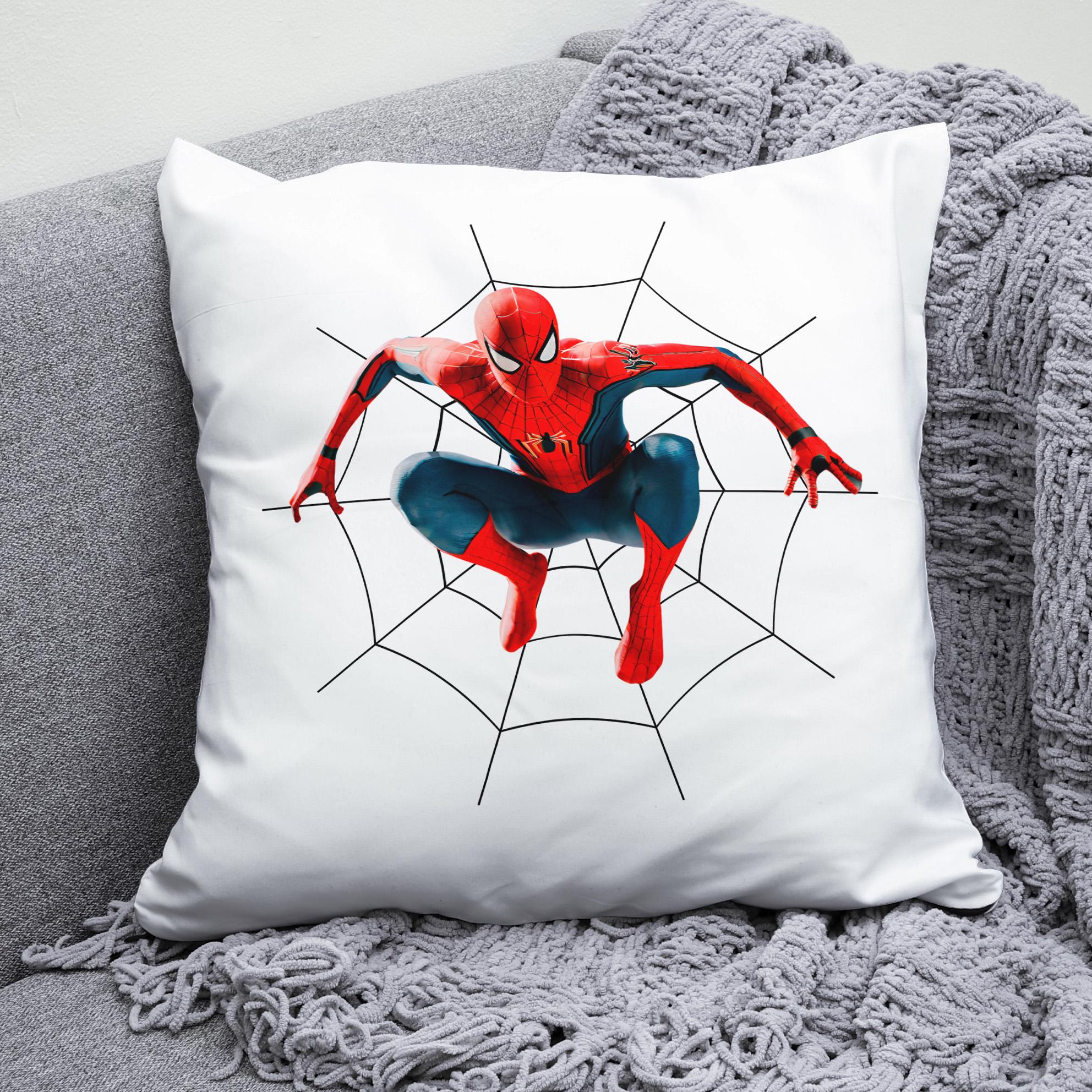 Плюшевая подушка квадрат с принтом Spiderman