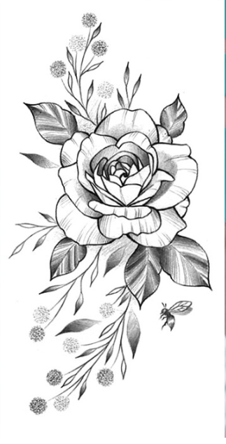 Тату тимчасове водостійке 3D велике Квітка BK-066 16.5х9 см (4419471)