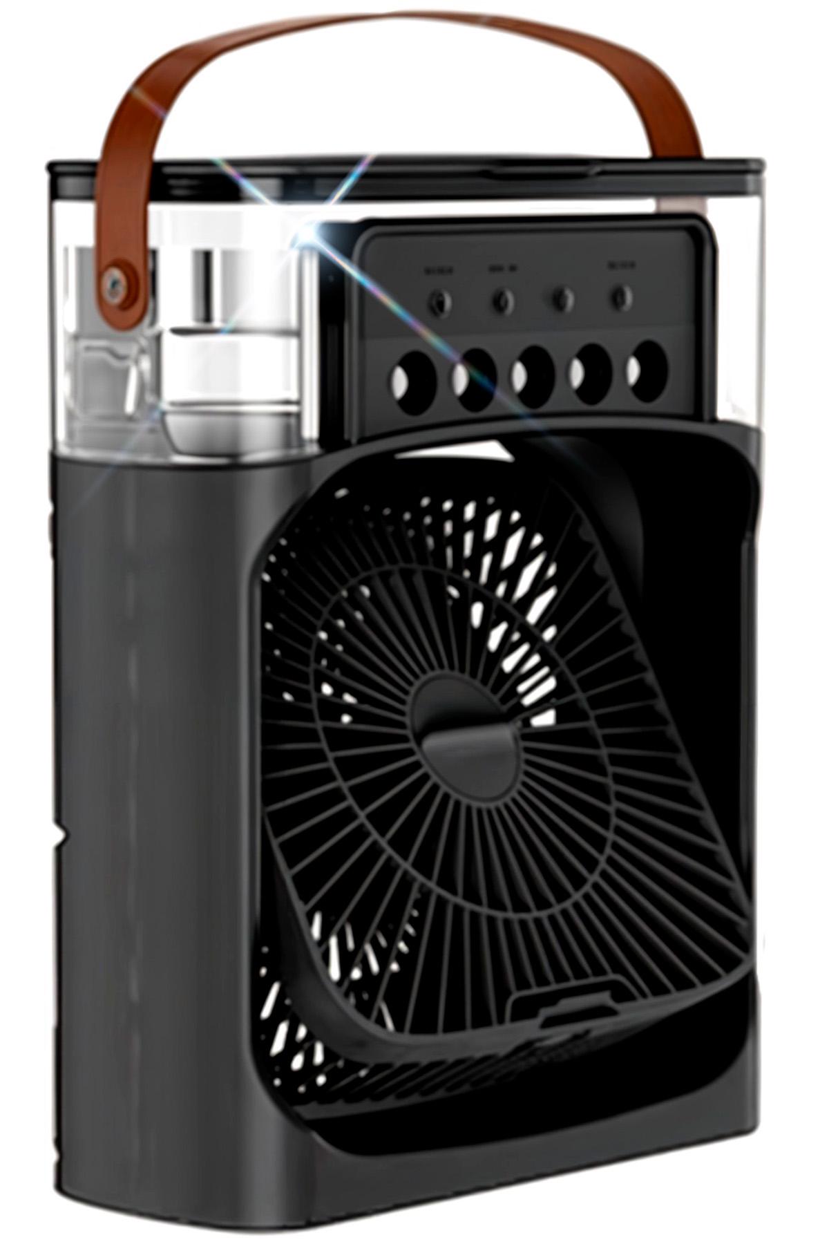 Вентилятор портативний UKC від USB з нічником/зволожувачем повітря/відсіком для льоду та води з LED підсвічуванням Графітовий (516719269)