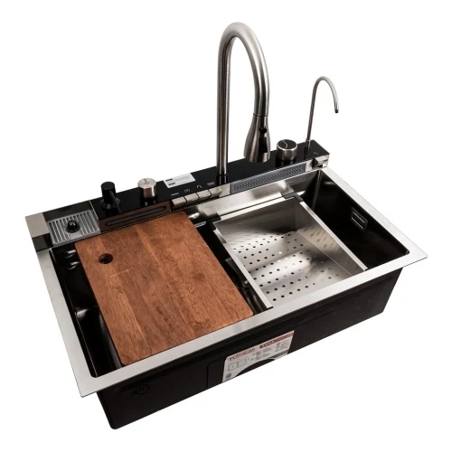 Мийка кухонна Platinum Handmade 75x45М водоспад сатин (2234507391)