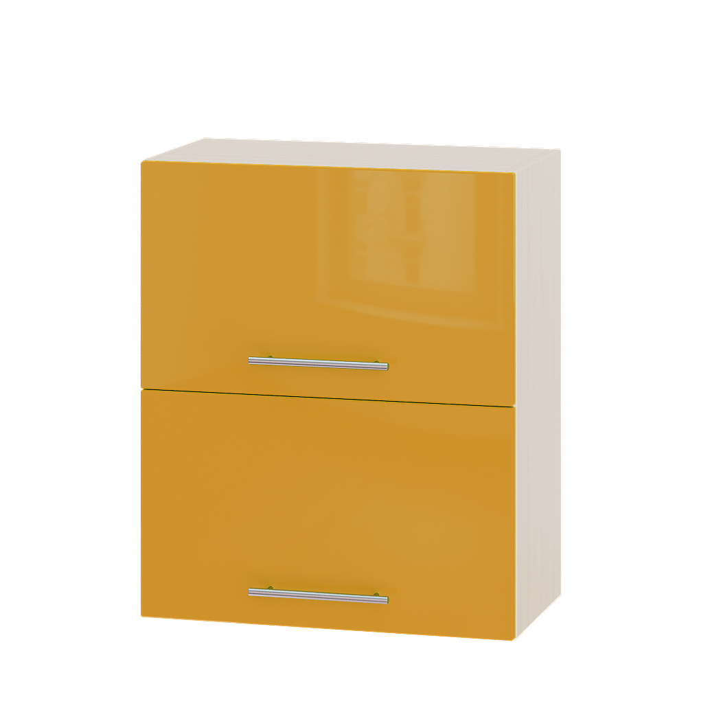 Шкаф верхний Эверест Модерн модуль Верх В14-600 60х30х72 см Оранжевый глянец/Дуб Молочный (04981)