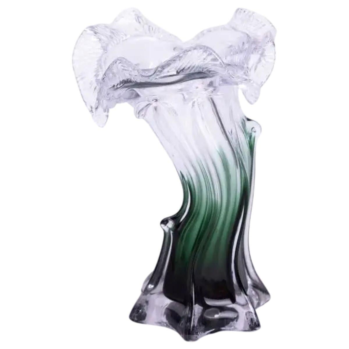 Ваза декоративная стеклянная для цветов 20 см 125 мл Зеленый (HP-9-2)