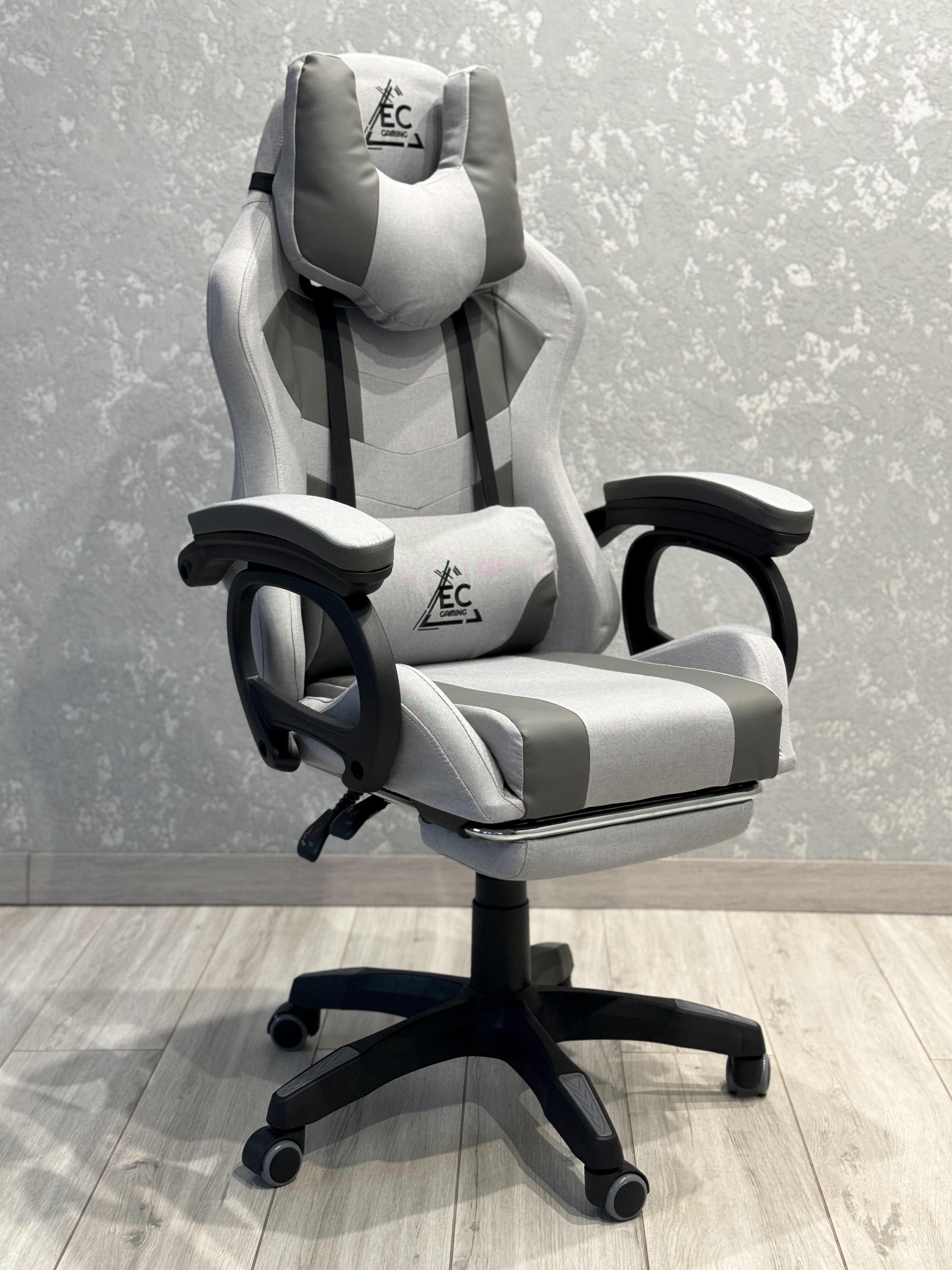 Кресло компьютерное EC GAMING из экокожи Серый - фото 1