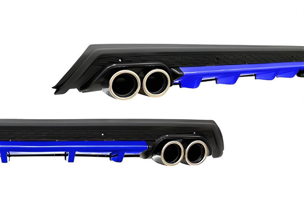 Универсальный задний диффузор DPT V-11 ABS DPT ABS Синий/Черный глянец