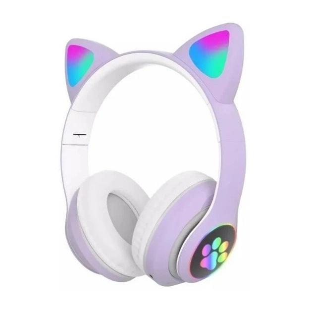 Наушники беспроводные Cat Ear VZV-23M Bluetooth с подсветкой Фиолетовый (373078)