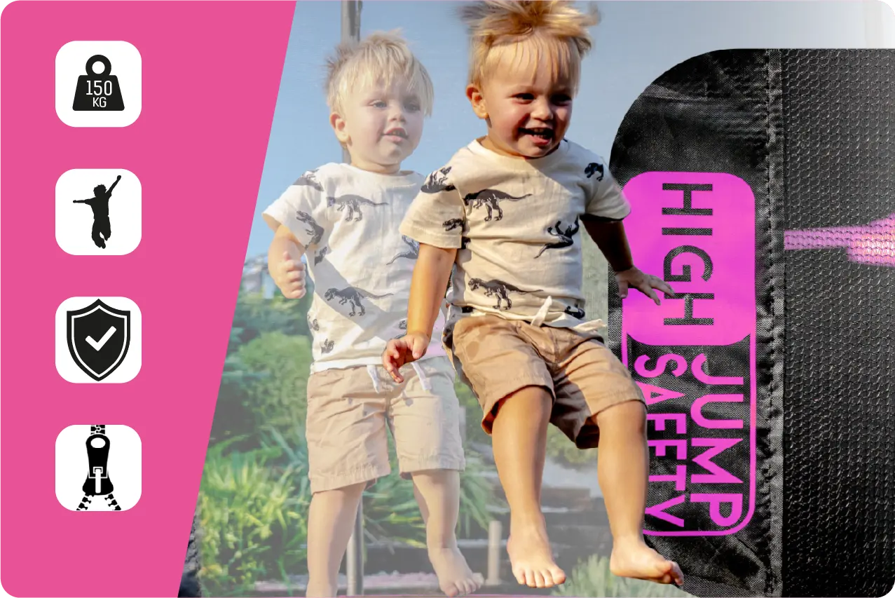 Батут Thunder INSIDE ULTRA с внутренней сеткой 8 футов 244 см Черно-розовый (419911) - фото 7