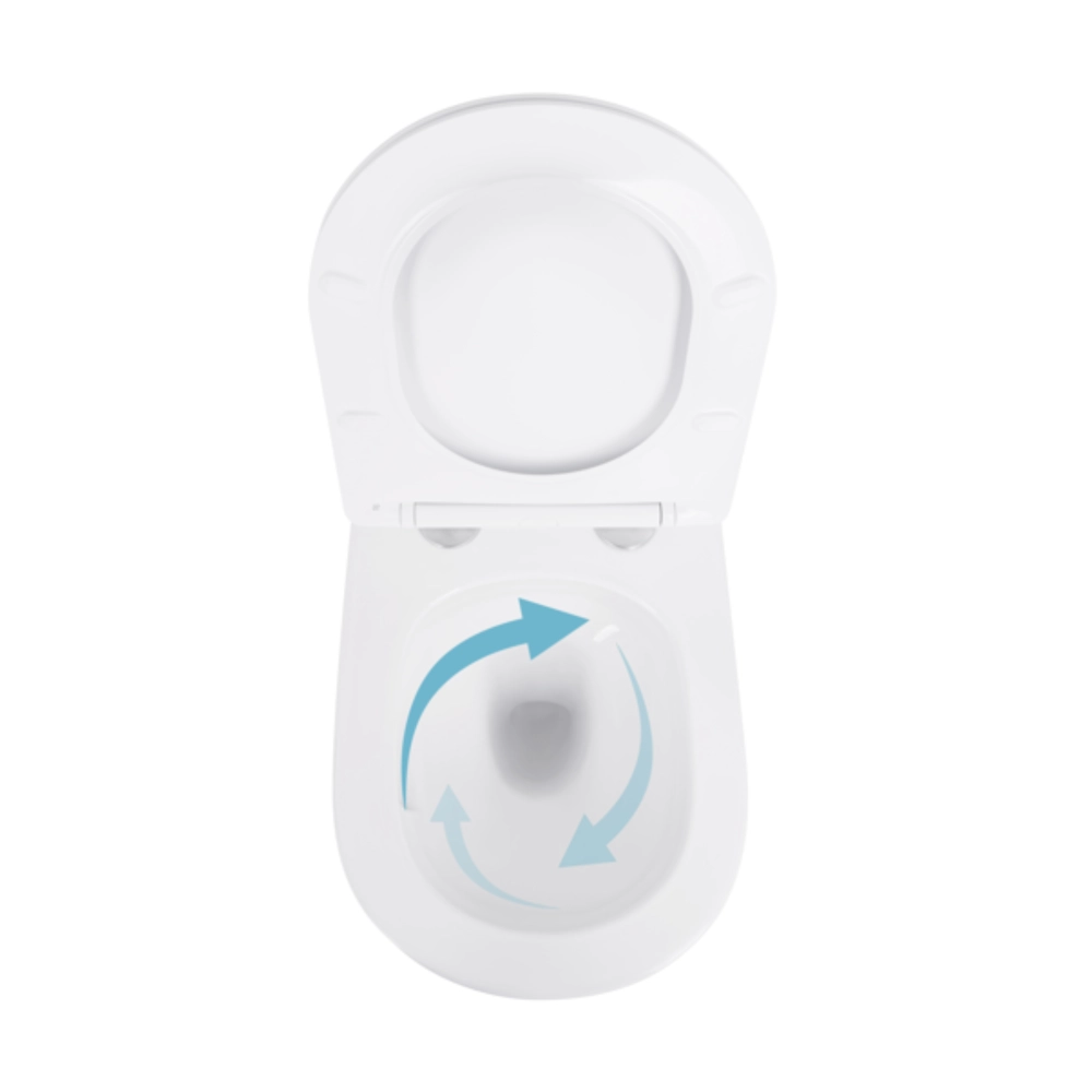 Унітаз підвісний Long 52 см безободковий круглий із сидінням Soft-close та системою змиву Tornado Qtap Swan Ultra Quite Білий (QT16335180W_NEW) - фото 3