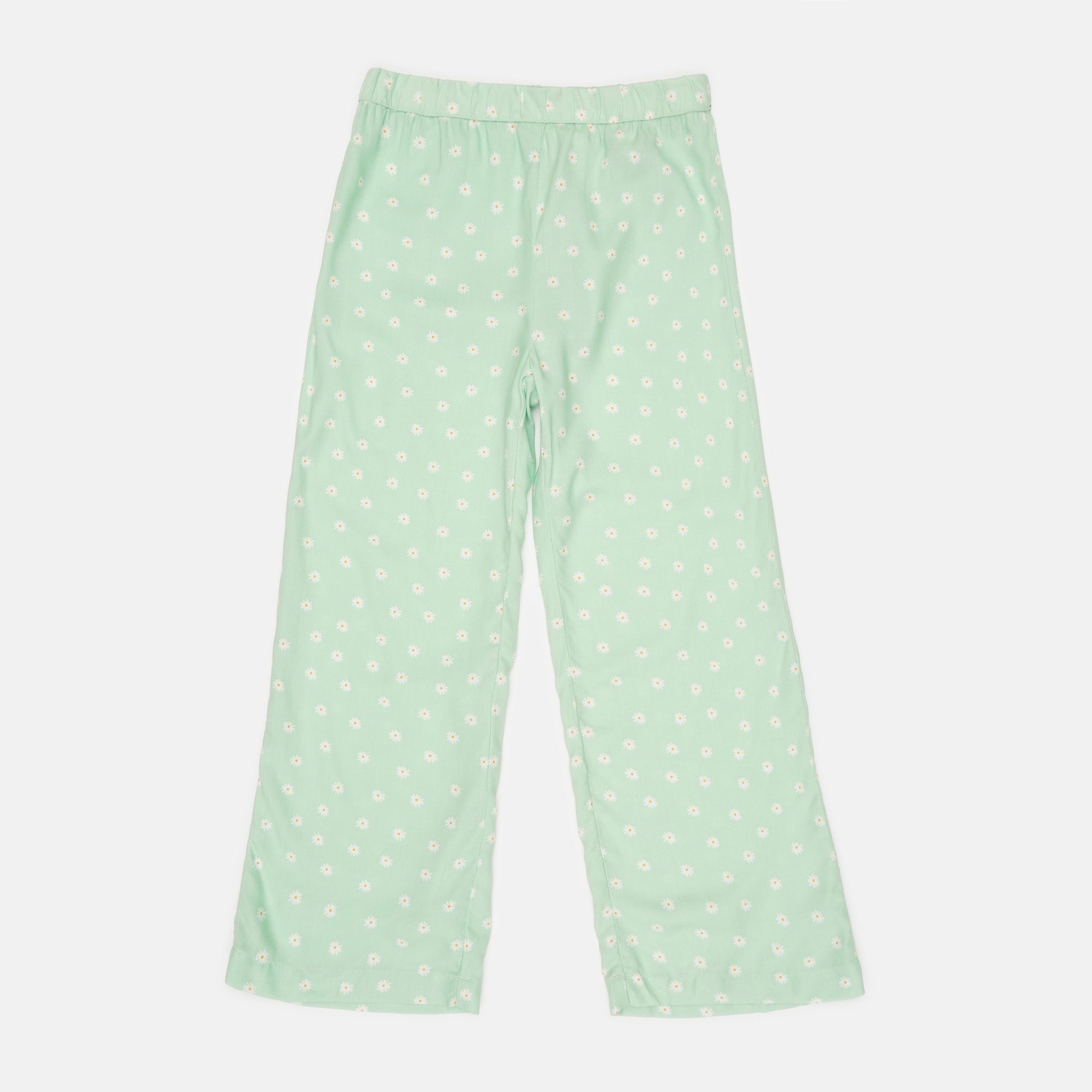 Штани H&M р. 128 см Світло-зелені Квіти (A240910315052)