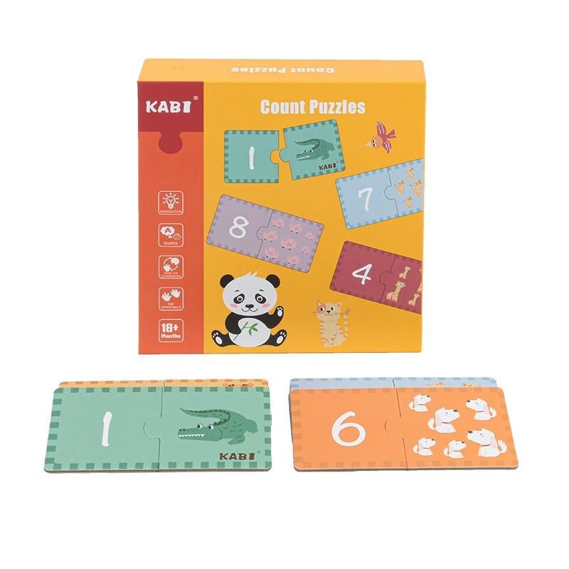 Пазл деревянный Найди пару Числа и зверьки 20 пазлов 10 пар (2241555024)