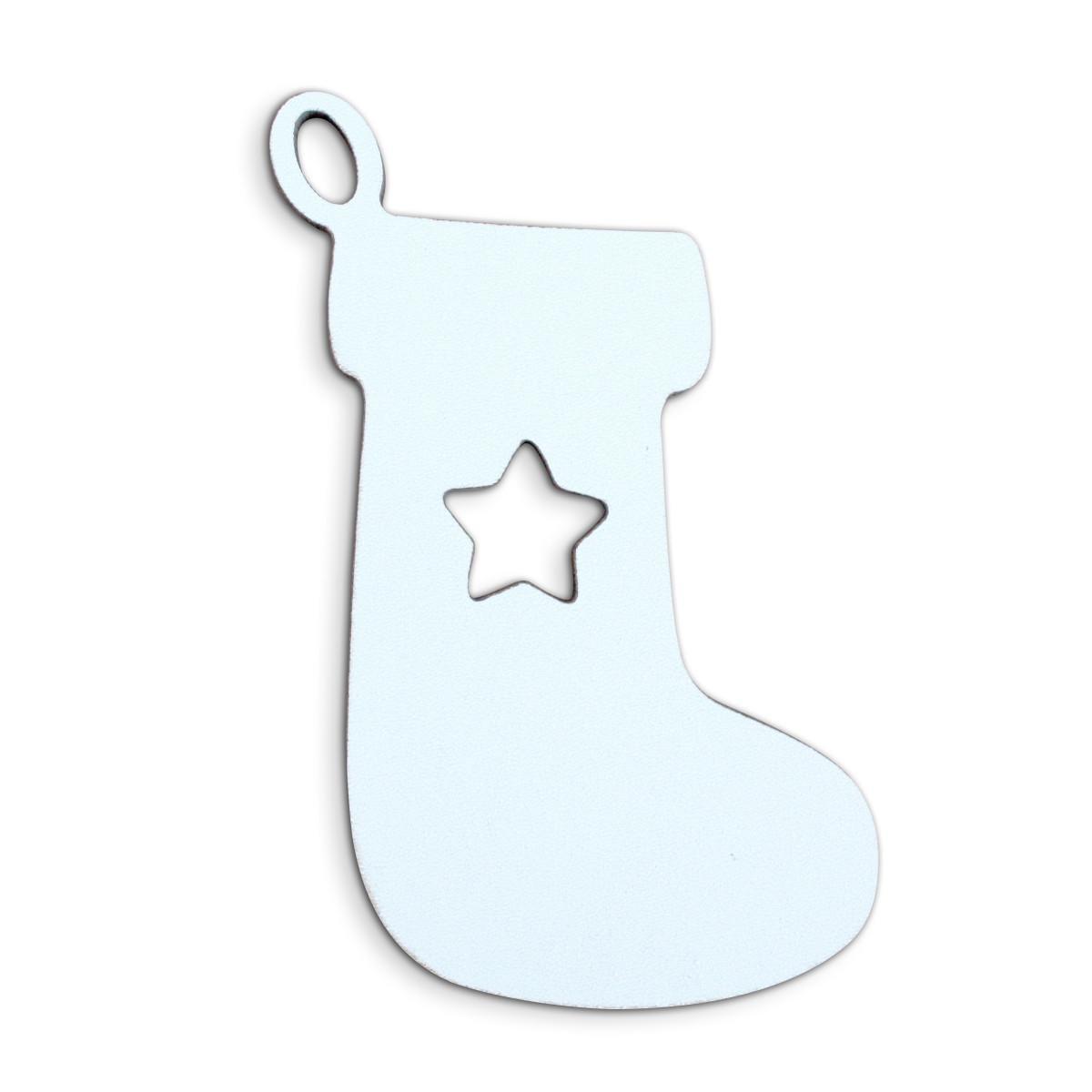 Новогодняя игрушка на елку Сапог 12х8,5 см Белый (TY-5-R-91)