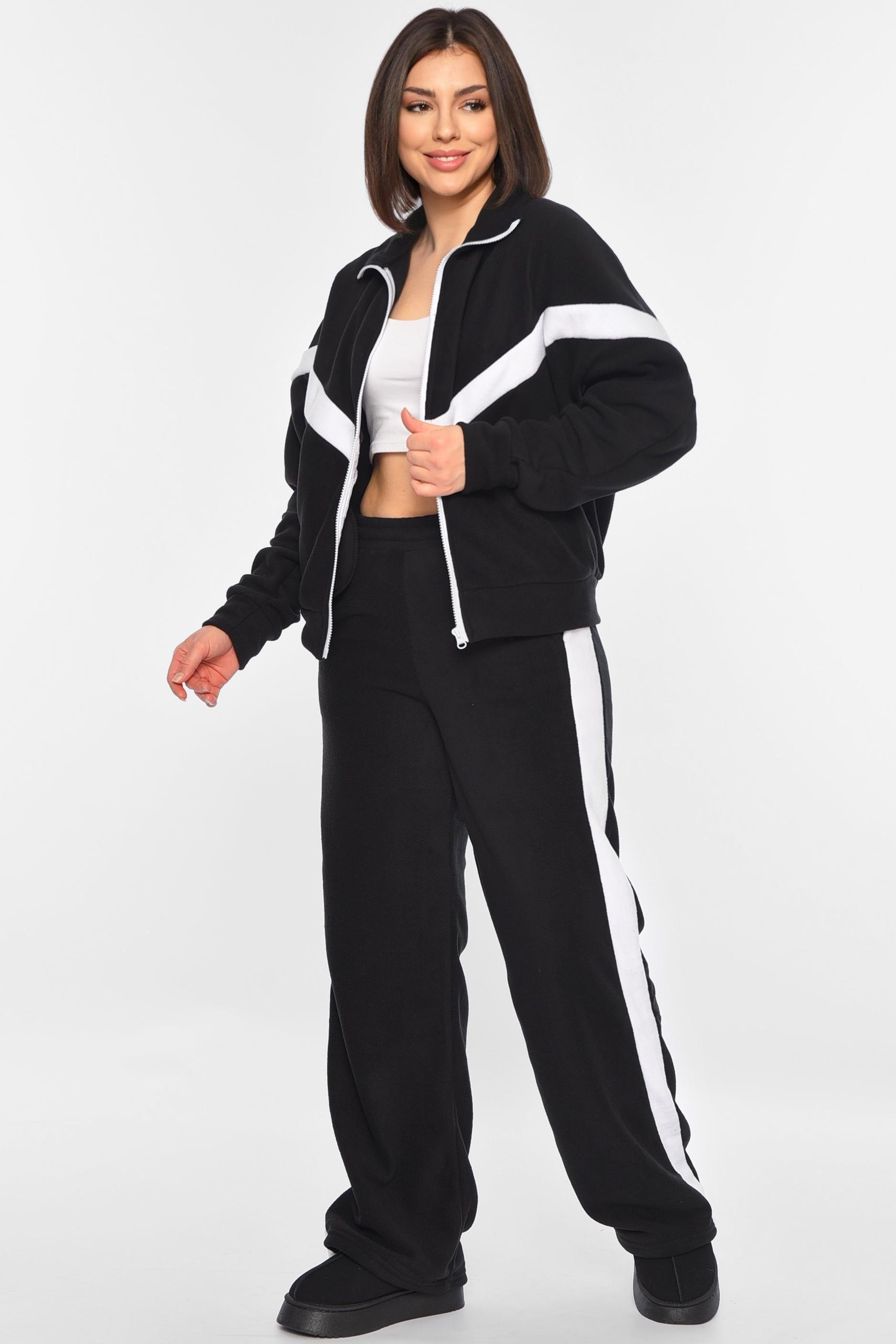 Спортивный костюм женский полар флис M-L Черный (195819)