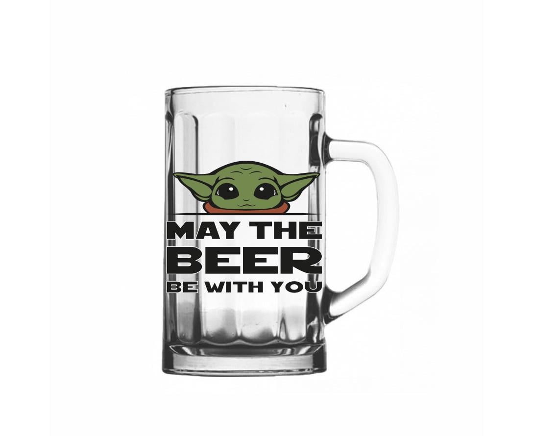 Келих пивний PAPAdesign May the beer be with you з написом та малюнком Прозорий (pdp33107)