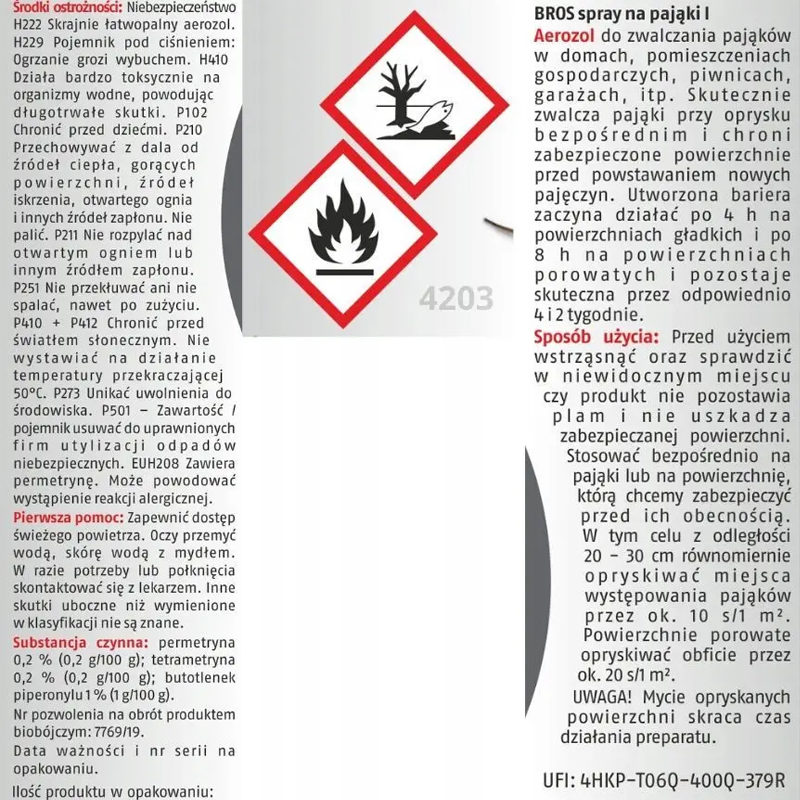 Спрей от пауков Bros 250 мл (15560200) - фото 4 Спрей от пауков Bros 250 мл (15560200) - фото 4