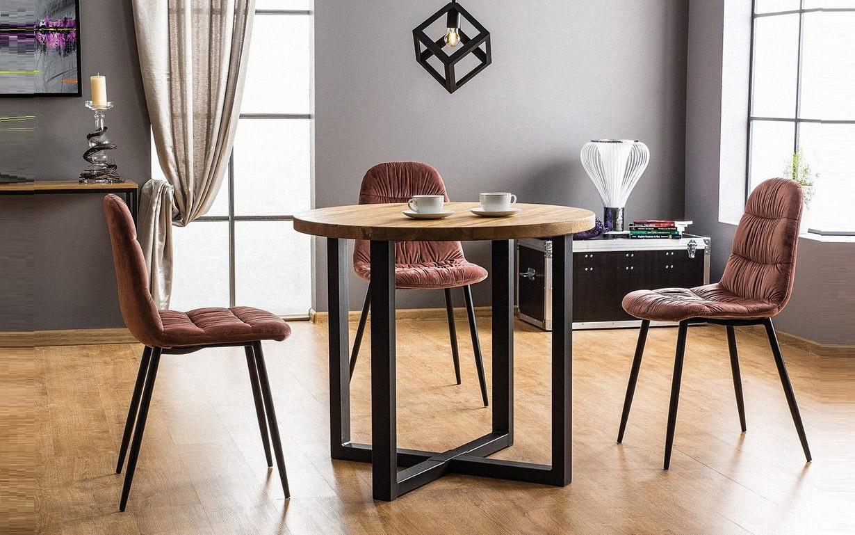 Обеденный стол ROLF ламиннированый 90 см Дуб/Черный (ROLFLAMFI90) - фото 3 Обеденный стол ROLF ламиннированый 90 см Дуб/Черный (ROLFLAMFI90) - фото 3