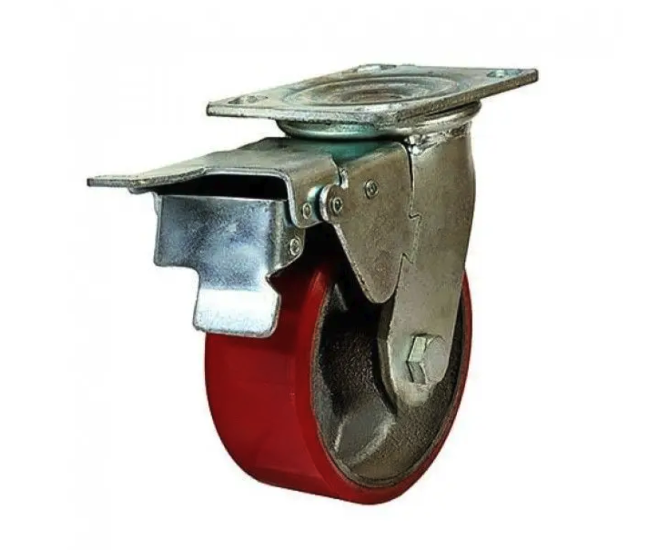 Колесо SA 150 поворотне з гальмом чавун/поліуретан 150 мм