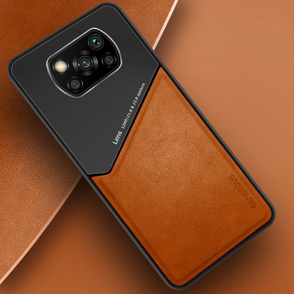 Комбинированный чехол Generous на Xiaomi Poco X3 Orange (20018-2C)