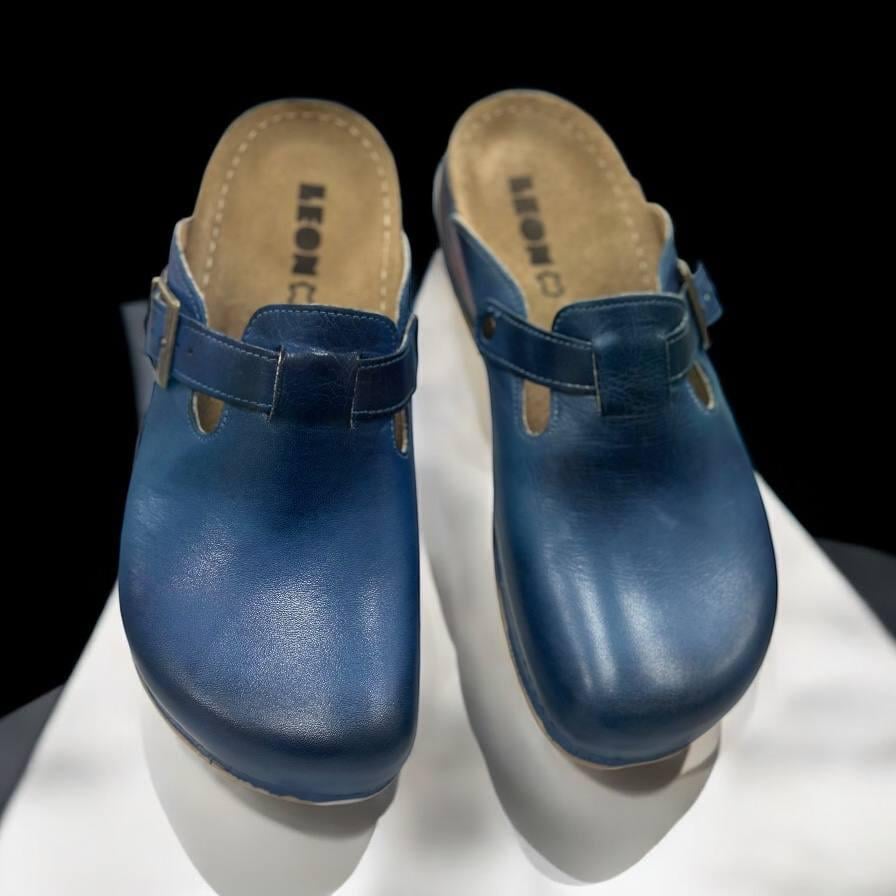 Сабо чоловічі Leon натуральна шкіра р. 45 Темно-синій (26526857) - фото 4