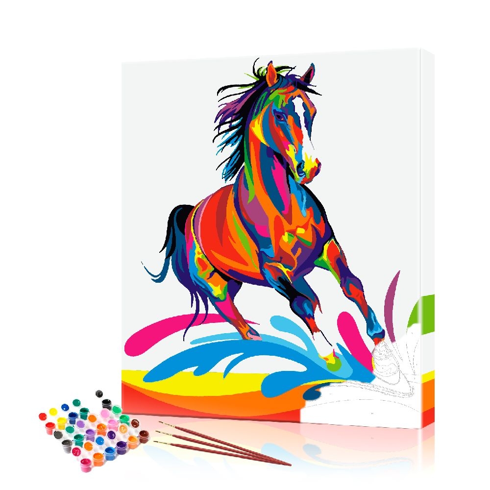 Картина по номерам ArtSale Цветной конь PBN0525 40х50 см