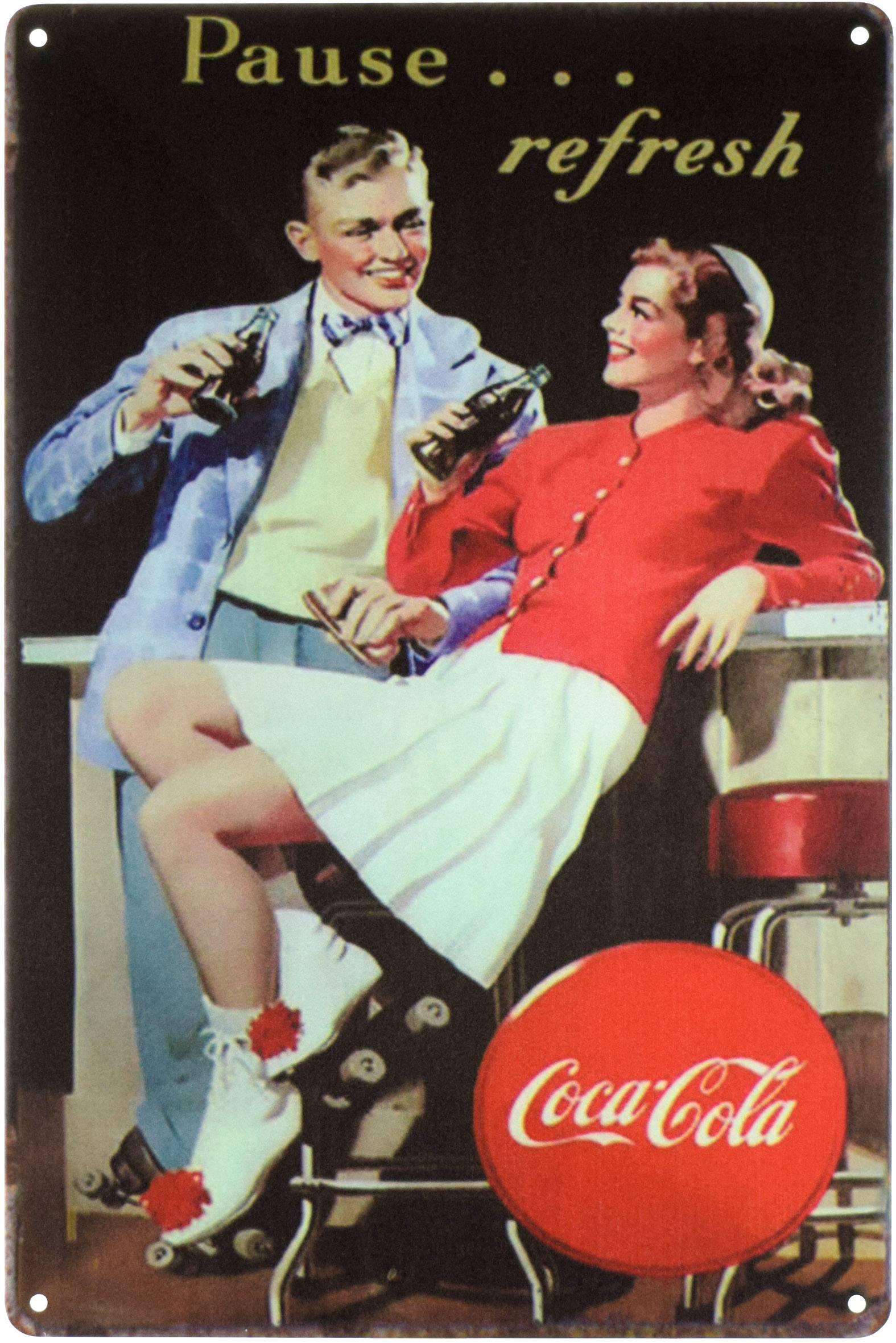 Табличка металева Кока-Кола Пауза Яка Освіжає/Coca-Cola 20x30 см