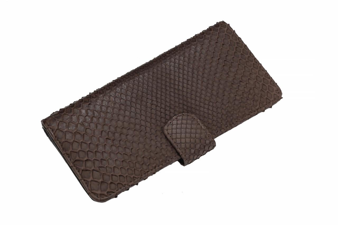 Портмоне Ekzotic Leather з пітонової шкіри Коричневий (snw 24)