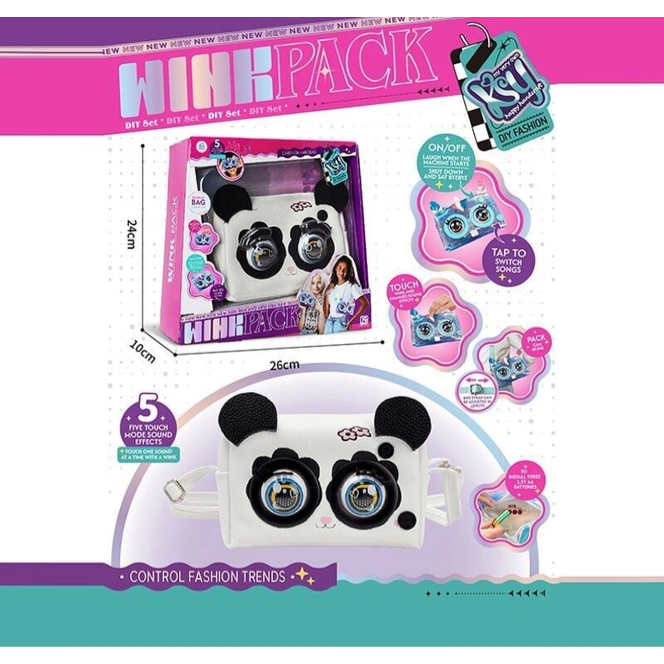 Детская сумочка интерактивная KSY958-2 с LED-подсветкой/музыкальными эффектами и сенсорным реагированием (29041616) - фото 3