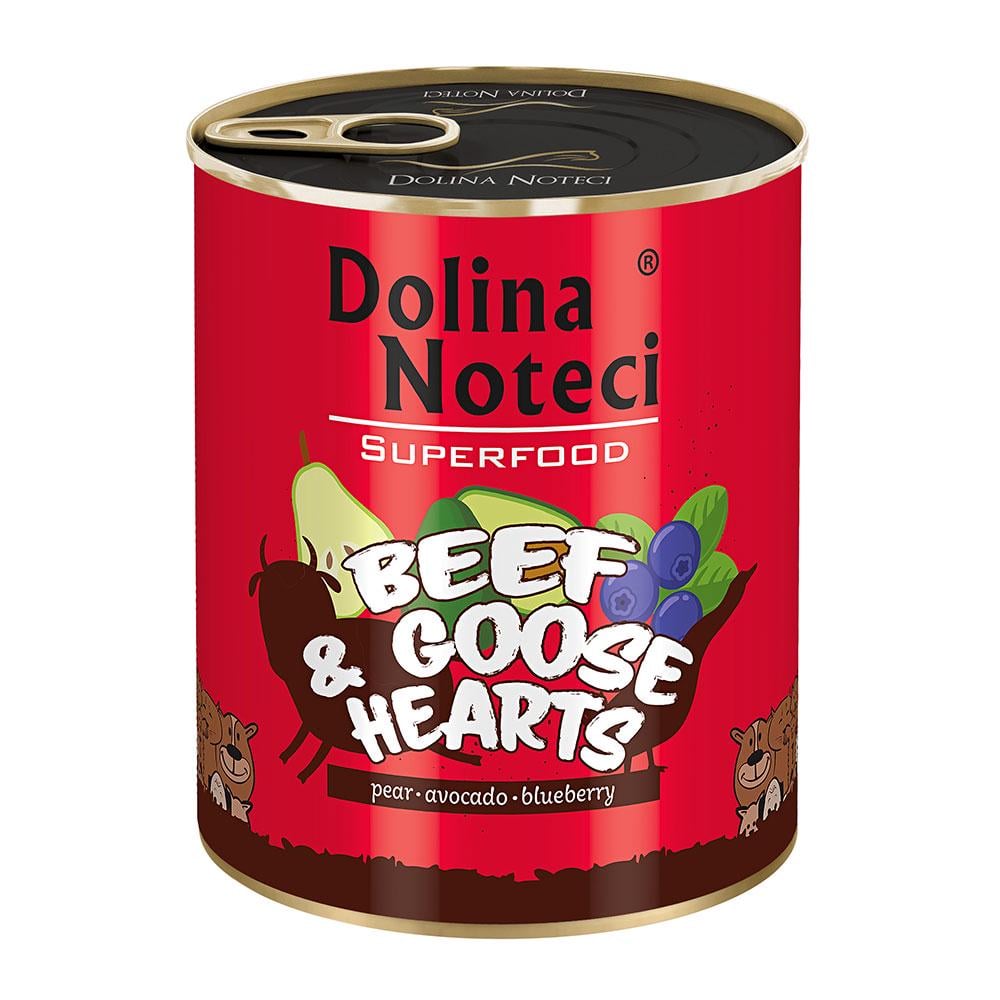 Консерва Dolina Noteci Superfood для собак з яловичиною та гусячими серцями (9645720) - фото 1