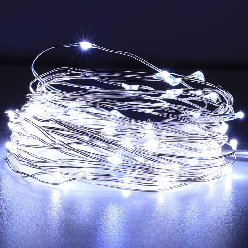 Гирлянда LED Капля росы USB 50 ламп 5 м Холодный белый (6402)