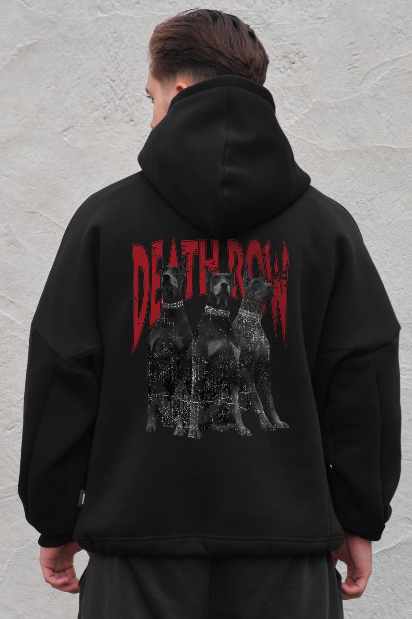 Худи на флисе Without с капюшоном и принтом Deathrow оверсайз Black (8055512)