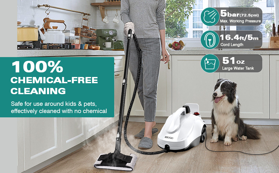 Пароочиститель KROQO SW618-D с 23 аксессуарами - фото 7 Пароочиститель KROQO SW618-D с 23 аксессуарами - фото 7