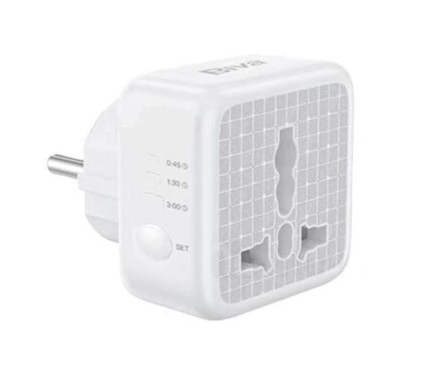Переходник сетевой с таймером Biva PS-03 EU Universal Adapter White