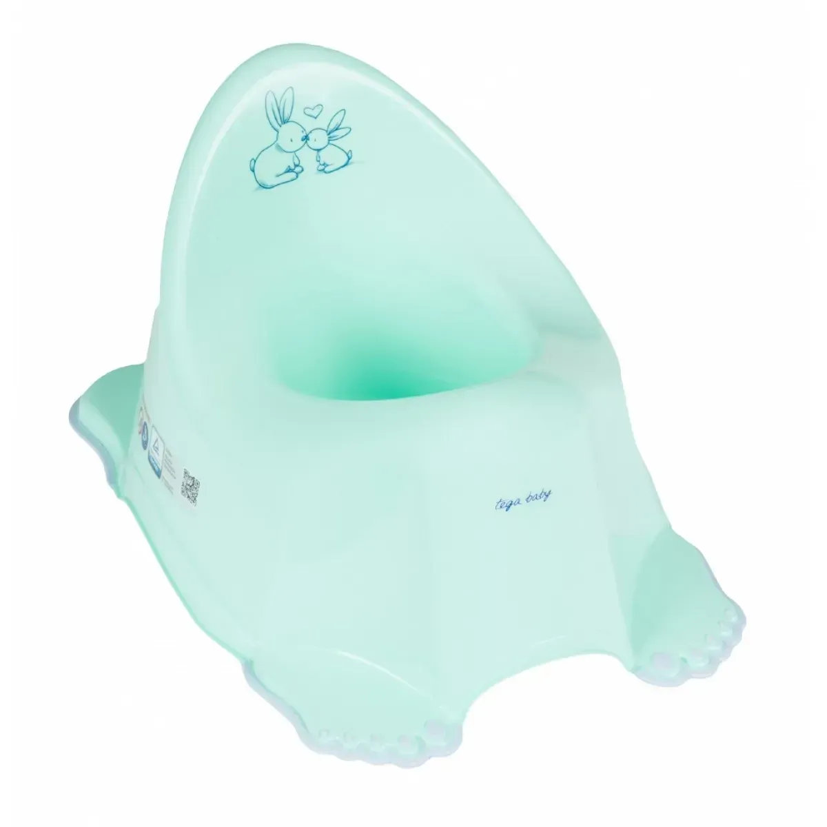 Горщик дитячий антиковзкий Tega baby Зайчики з пластику 29х21х27 см М'ятний (150-98-PO-058-105) Горщик дитячий антиковзкий Tega baby Зайчики з пластику 29х21х27 см М'ятний (150-98-PO-058-105)