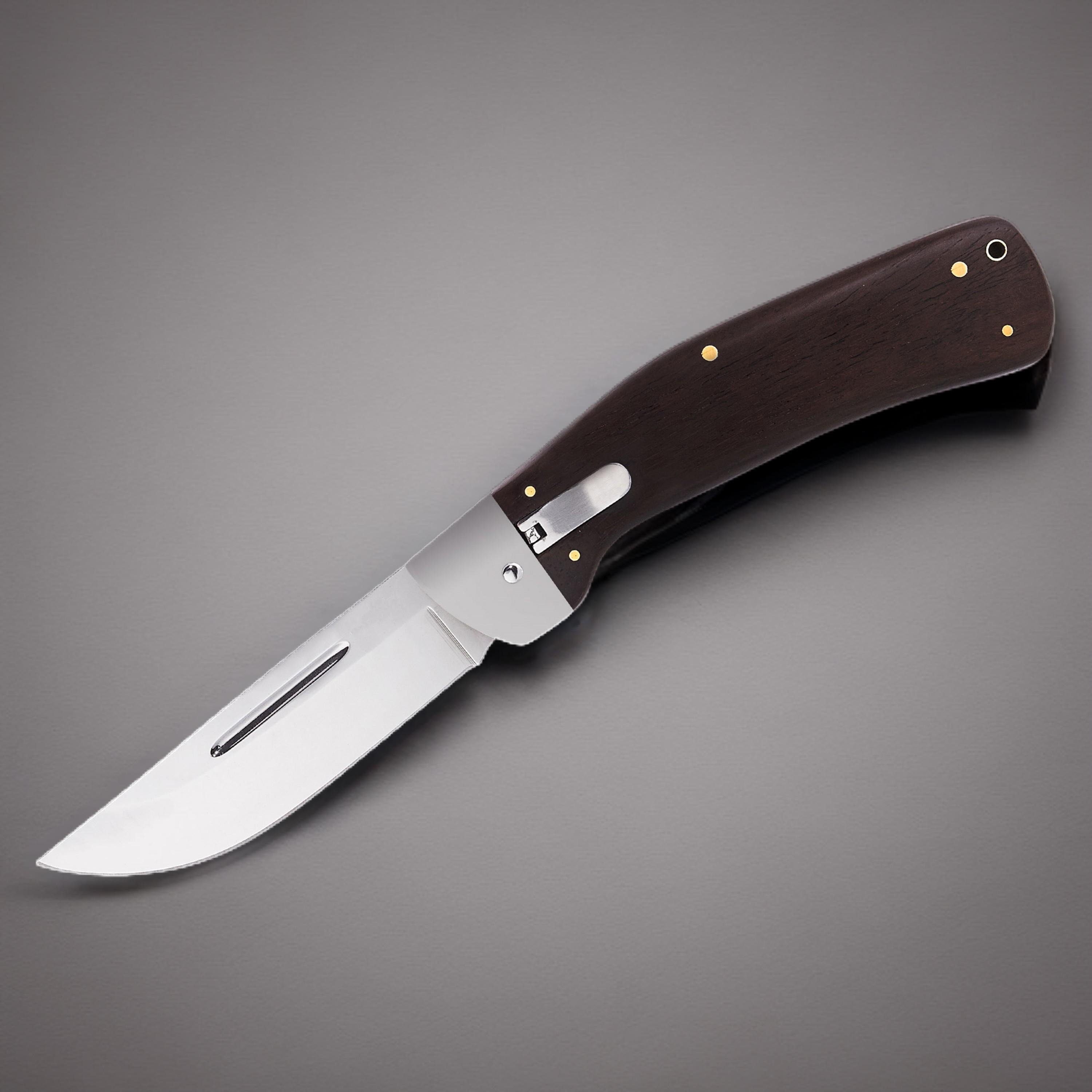 Ніж викидний автоматичний GW1315 на кнопці з рукояткою з натурального дерева - фото 2