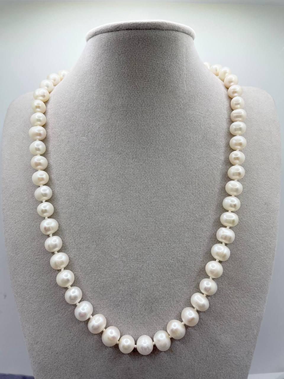 Бусы жемчуга 8-9 мм 45 см Белый (1614)