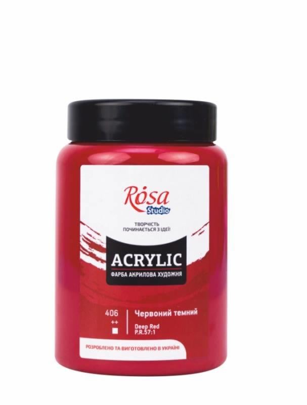 Краска акриловая ROSA Studio 400 мл Темно-красный (skl-406)