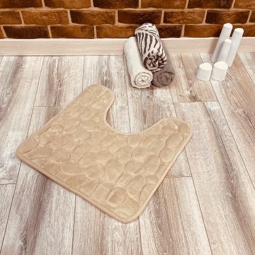 Набор ковриков в ванную и туалет Stone Premium Memory Foam 2в1 60х40/50х40 см Бежевый (NKS0005small) - фото 5 Набор ковриков в ванную и туалет Stone Premium Memory Foam 2в1 60х40/50х40 см Бежевый (NKS0005small) - фото 5