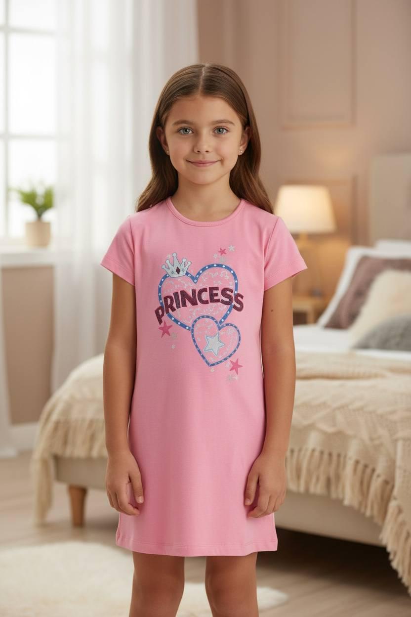 Ночная рубашка для девочки BAYKAR р. 5 110-116 см 5-6 лет Темно-розовый (9279-202)