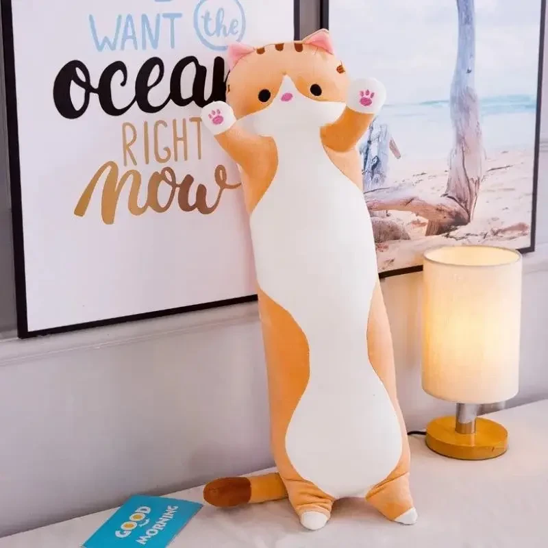 М'яка іграшка-подушка Кіт 110 см Коричневий (2304820787)