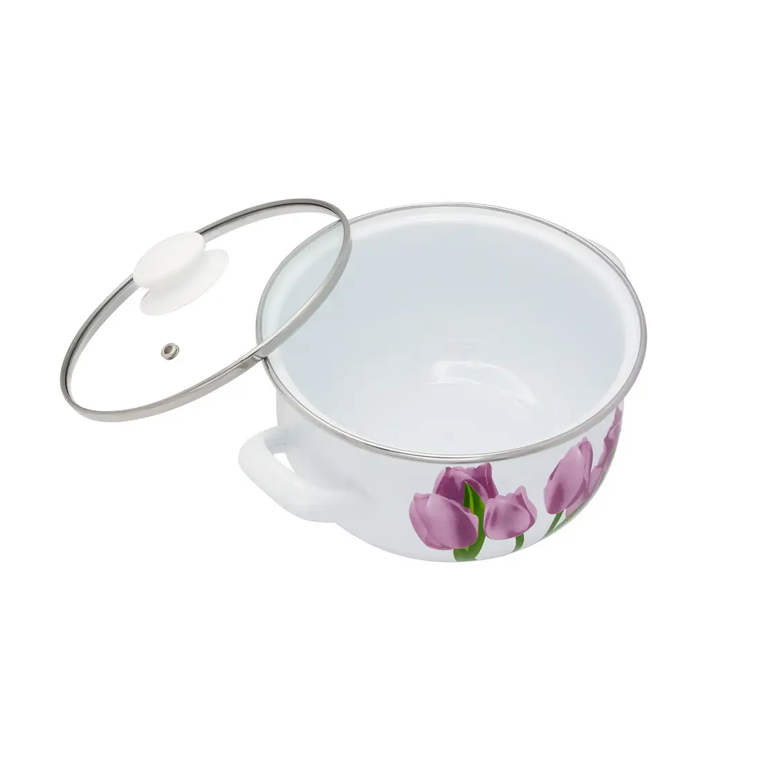 Набір каструль Interos Тюльпани 3 предмети (274930) - фото 2 Набір каструль Interos Тюльпани 3 предмети (274930) - фото 2