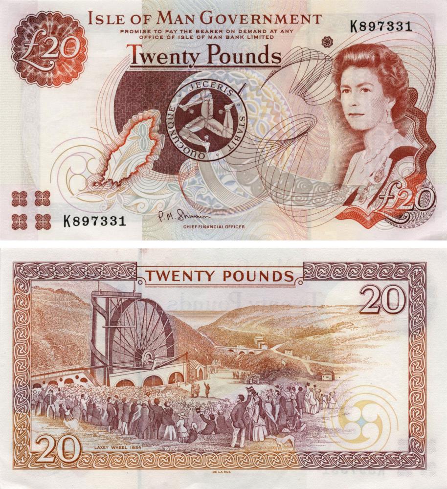 Колекційна банкнота Острів Мен 20 фунтів 2013 UNC P49a (Б10547)