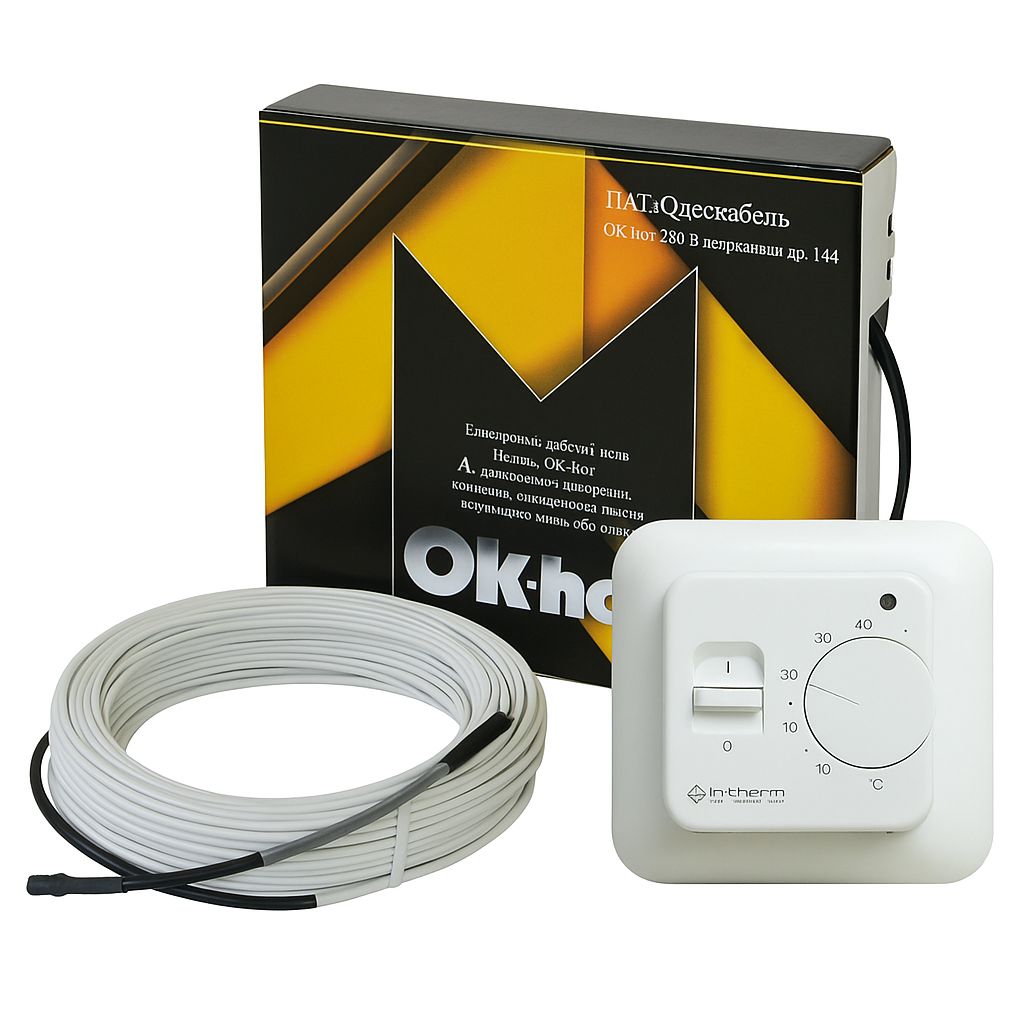 Теплый пол Одескабель OK-hot двухжильный кабель 0,8 м2/145 Вт 8,7 м/регулятор для нагревательного кабеля - фото 1 Теплый пол Одескабель OK-hot двухжильный кабель 0,8 м2/145 Вт 8,7 м/регулятор для нагревательного кабеля - фото 1