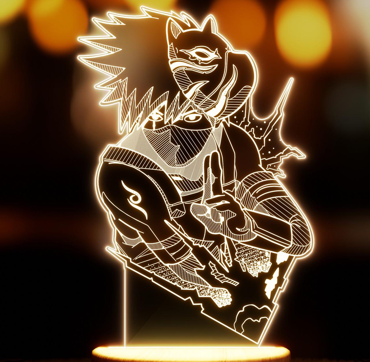 Ночник-светильник Lampic Какаши USB дерево/акрил 15х24 см Желтый (32377414)