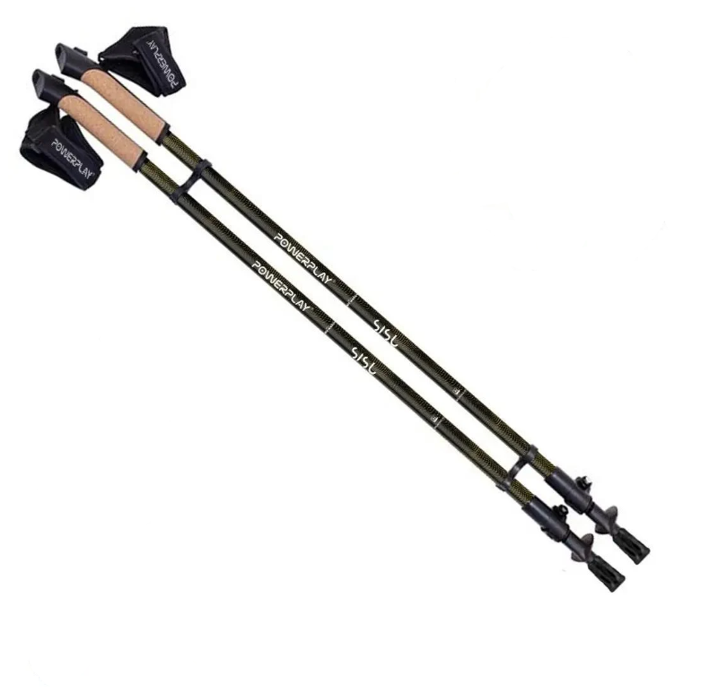 Палки для скандинавской ходьбы PowerPlay 9105 Sisu 80-135 см Black/Gold