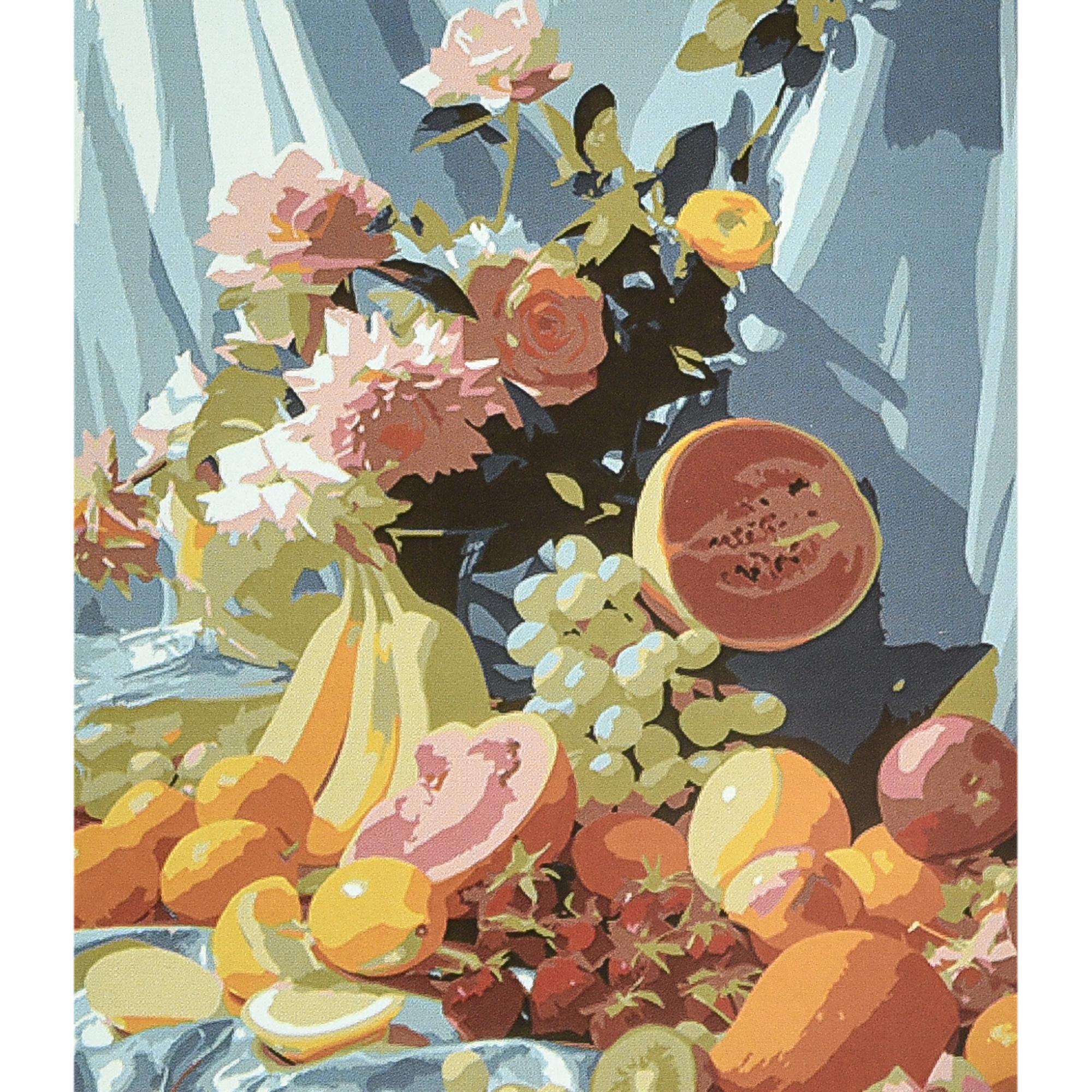 Картина за номерами Strateg Преміум Літня гармонія на столі з лаком та рівнем 40x50 см (Str-VA-4660)