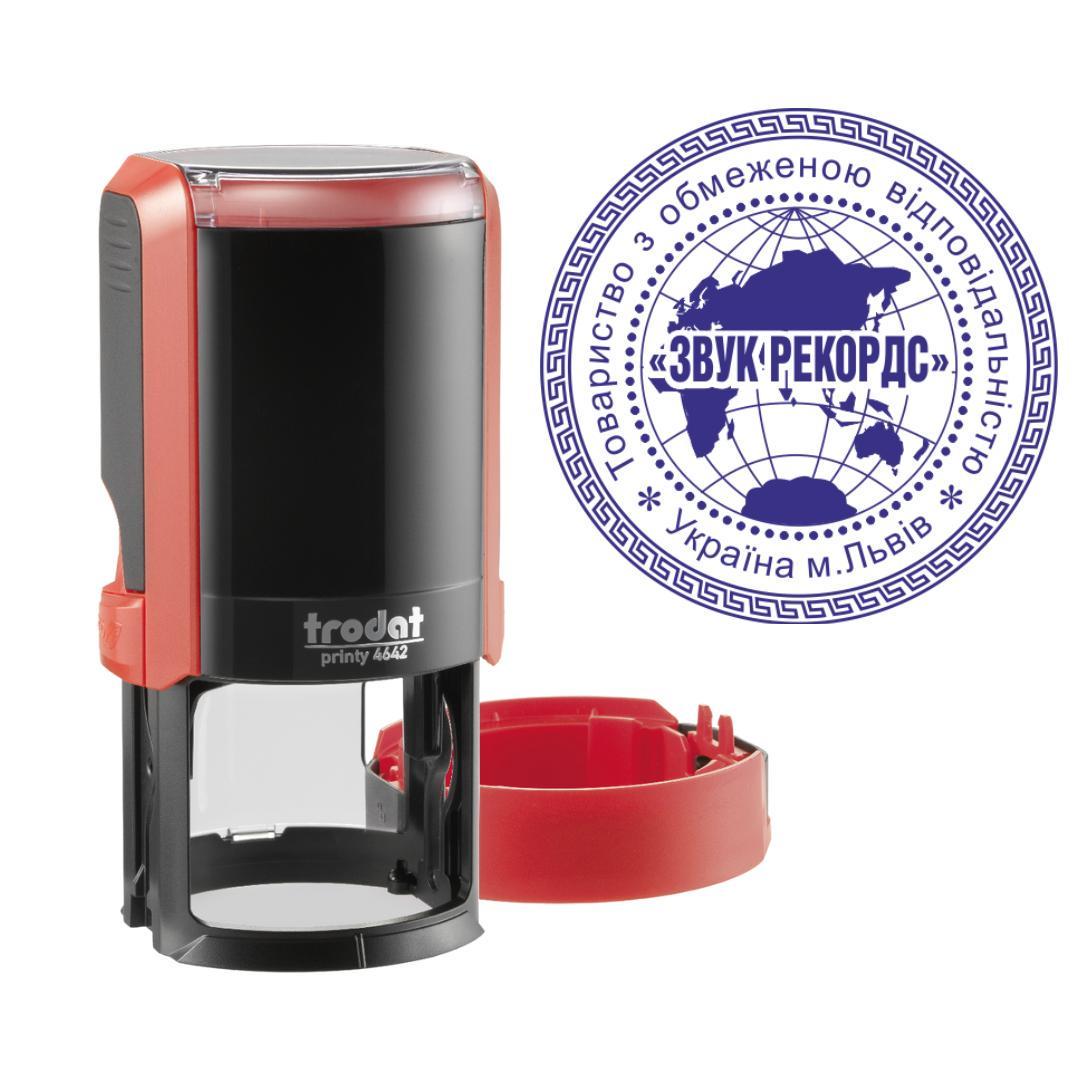 Печать ТОВ на автоматическом оснащении Trodat Printy 4642 с колпачком Красный (ООО7/4642/R)