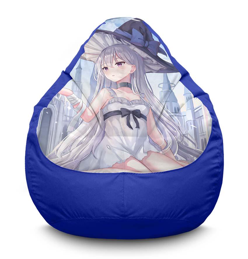 Кресло-мешок iPuff Girl with the white hair Anime оксфорд XXXL 100х135 см Синий (116969-2)